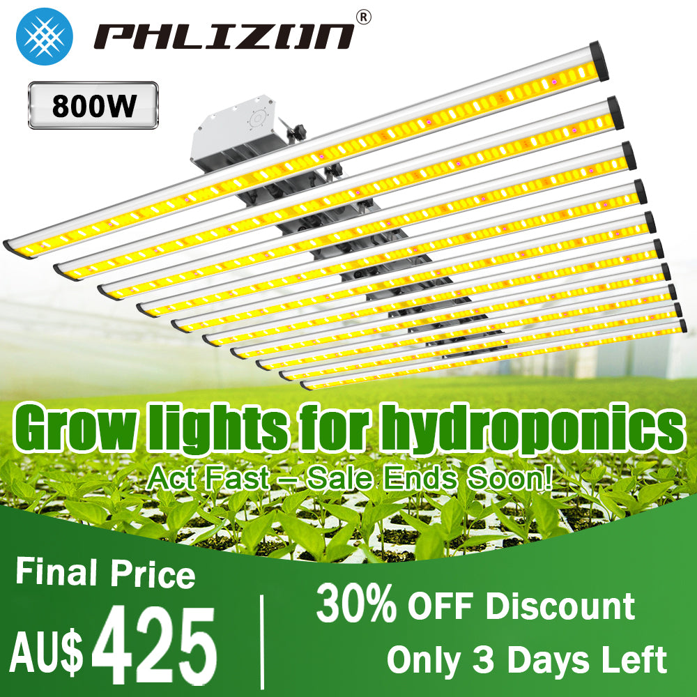PHLIZON PH-B10-D PLUS 800W Full-spectrum+UV/IR Daisy Chain Dimmable Cost-effective High-yield Commercial LED Grow Light for 5×5FT
